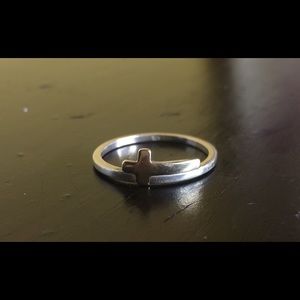Sterling Silver & Gold Cross ring Size 15